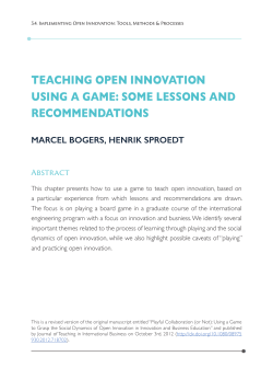 Part 3.4 TEACHING OPEN INNOVATION USING A GAME