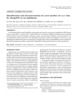SHORT COMMUNICATION Identification and characterization of a