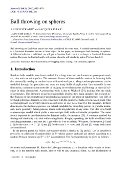 Ball throwing on spheres - Laboratoire Jean Kuntzmann