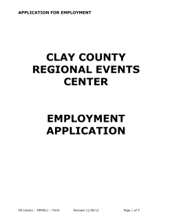 Application - Clay County Regional Events Center