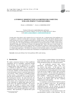 A SYMBOLIC SHORTEST PATH ALGORITHM FOR COMPUTING