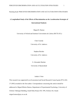 PERCEIVED DISCRIMINATION AND ACCULTURATION
