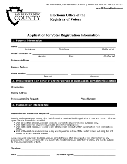 Application for Voter Registration Information