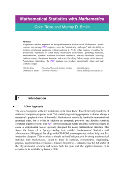 Mathematical Statistics with Mathematica