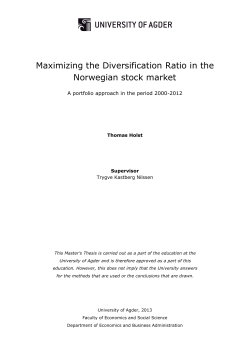 Maximizing the Diversification Ratio in the Norwegian