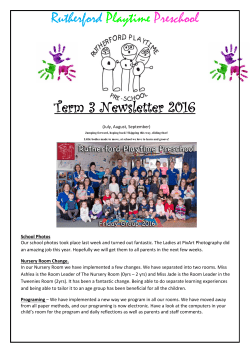 Rutherford Playtime Preschool Term 3 Newsletter 2016