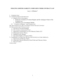 policing limited liability companies under contract law