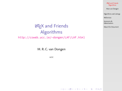 Algorithms and Listings