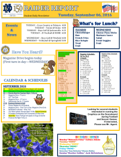 Magazine Drive begins today (First turn in day&mdash;WEDNESDAY)