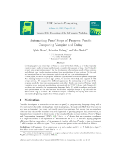 Automating Proof Steps of Progress Proofs: Comparing Vampire and