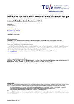 Diffractive flat panel solar concentrators of a novel design