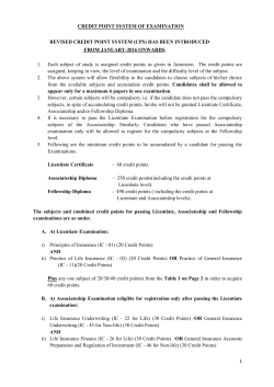 Credit Point System - Insurance Institute of India