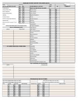 PREGNANCIES AND OUTCOMES BASELINE PATIEN