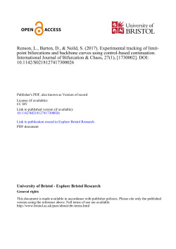 Experimental tracking of limit- point bifurcations and backbone