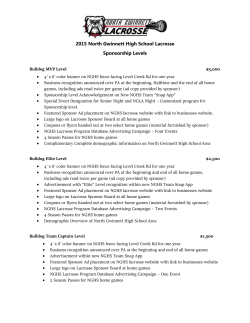 2015 North Gwinnett High School Lacrosse Sponsorship Levels