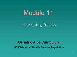 Gerontology Module 11 The Eating Process PPT