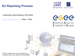 EGEE Quarterly project reporting