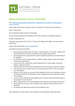 Seminar Report - National Forum for the Enhancement of Teaching
