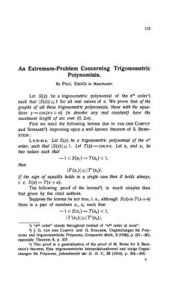 An Extremum-Problem Concerning Trigonometric Polynomials. IS`(x