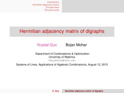 Hermitian adjacency matrix of digraphs