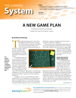 A new gAme plAn - Learning Forward