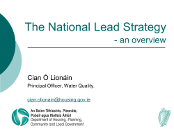 Overview of lead strategy - Water Services Training Group