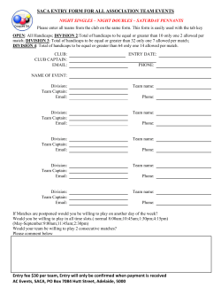 SACA ENTRY FORM FOR ALL ASSOCIATION TEAM