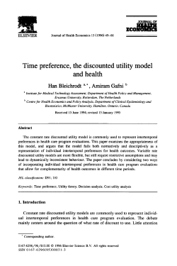 Time preference, the discounted utility model and health