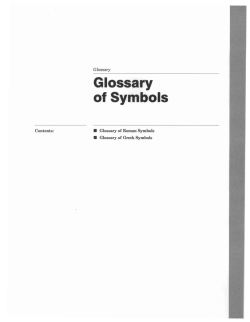 Glossary of Symbols