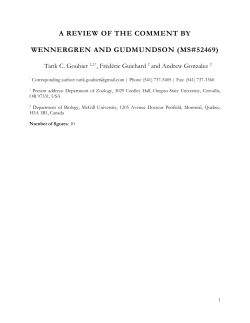 a Review of the comment by Wennergren and Gudmundson