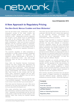 A New Approach to Regulatory Pricing