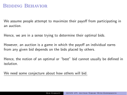 Bidding Behavior