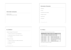 Information Extraction Information Extraction IE - IFS