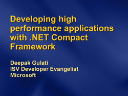 Developing high performance applications with .NET Compact