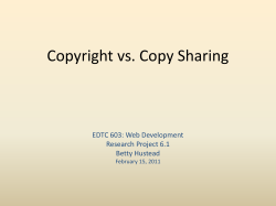 Copyright vs. Copy sharing - EDTC603