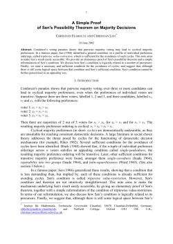 A Simple Proof of Sen`s Possibility Theorem on Majority