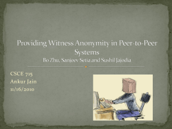 Providing Witness Anonymity in Peer-to-Peer Systems