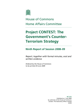 The Government`s Counter- Terrorism Strategy