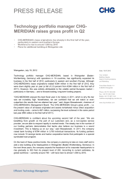 Technology portfolio manager CHG-MERIDIAN raises gross profit in