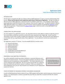 SROP Application Guide - Big Ten Academic Alliance