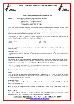 Touch Canterbury Junior Touch @ Christchurch Park
