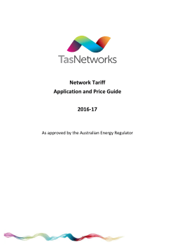 2016-17 Network Tariff Application and Price Guide