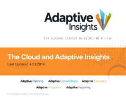 The Cloud and Adaptive Insights