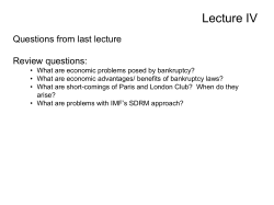 Lecture IV - Financial Policy Forum