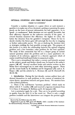 OPTIMAL STOPPING AND FREE BOUNDARY