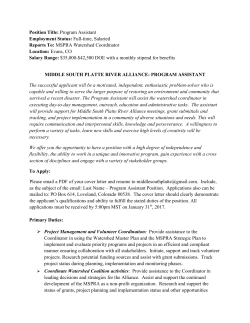 Position Title: Program Assistant Employment Status: Full