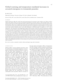 Global warming and temperature-mediated increases in cercarial