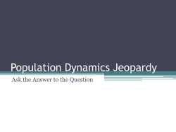 Population Dynamics Jeopardy