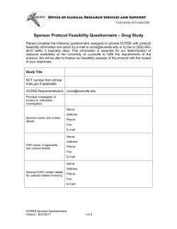 PRESTUDY VISIT QUESTIONNAIRE