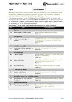 C7820 - Information for Tenderers